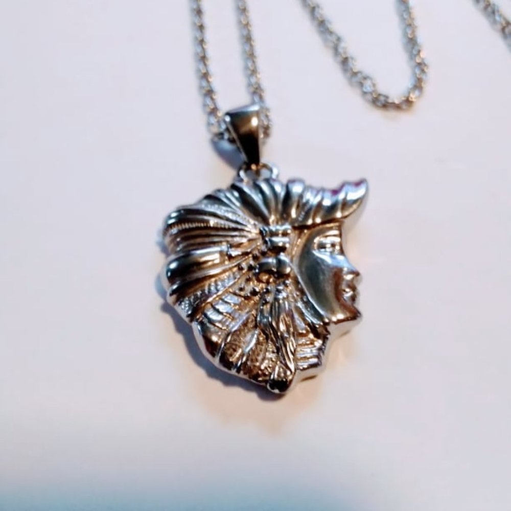 Indian head Necklace Stainless Steel